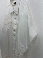 New Men’s Panhandle Slim White Designed Long Sleeve Pearl Snap 19 3XL M-81