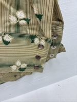New Men’s ELY Plains Yellow Green Floral Long Sleeve Pearl Snap 15.5 Medium T-11