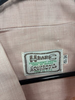 New Men’s H Bar C Pink Simple Long Sleeve Pearl Snap 15.5 Medium M-22