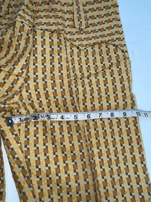 New Vintage Brown Checkered Ranchmount Polyester Pants #7390 SS-88