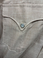 New Men’s H Bar C Brown Simple Long Sleeve Pearl Snap 15.5 Medium Q-28