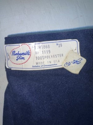 New Vintage Blue Panhandle Slim Polyester Pants #3M1868 VV-62
