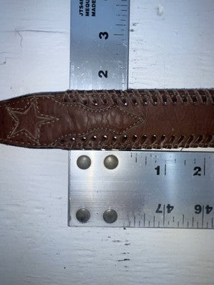 New Brown Genuine Leather Acme Weaved 28” Belt #6863 JJ-167