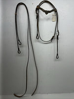 New Congress Leather Browband Headstall W Metal Plate #6850 U-28