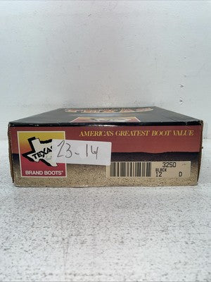 New Kids Black Lace Up Texas Brand Cowboy Boots. 3250 12 D. 23-14
