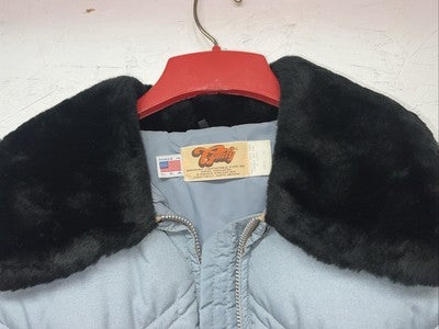 New Comfy Mens Blue Long Puffer Jacket Large #05612 QQ-22