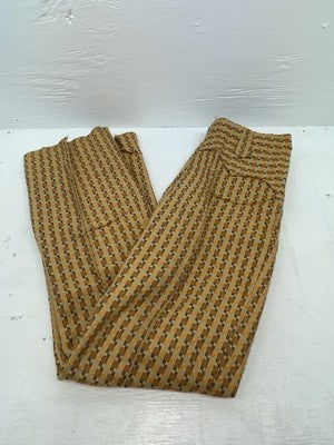 New Vintage Brown Checkered Ranchmount Polyester Pants #7390 SS-88