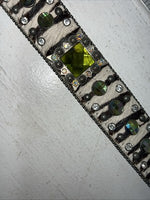 New Nocona Genuine Leather Zebra Bling Belt Medium #N1330999 W-13