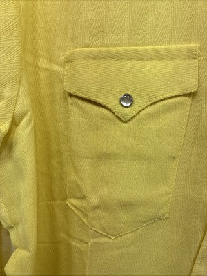 New Men’s RockMount Yellow Long Sleeve Pearl Snap Medium O-76