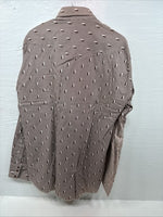 New Men’s Tem Tex Brown Designed Long Sleeve Pearl Snap 17 XL O-49