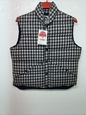 New Women’s Miller Blue Plaid Puffer Vest Medium #020-2101 UU-5