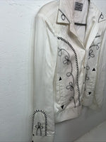 New Women’s White HbarC California Ranchwear Long Sleeve Shirt Medium WW-17