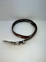 New Brown Genuine Leather Nocona Silver Pendent 32” Belt #N2427002 JJ-30