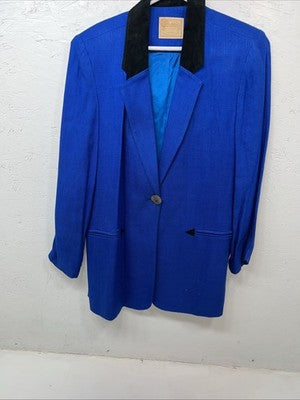 New Women’s Blue Saddle Ridge Long Sleeve Show Jacket Long L UU-49