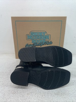 New Youth Black Smoky Mountain Cowboy Boots. 1077 Y 3.5 3 1/2. 22-31