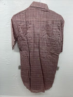 New Men’s Karman Pink Designed Short Sleeve Pearl Snap 14.5 Small AA-90