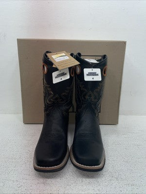 New Youth Black Smoky Mountain Cowboy Boots. 3242 Y 4. 2-171