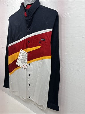 New Men’s “Mo” Betta Multi Color Long Sleeve Button Up 15.5 Medium M-56
