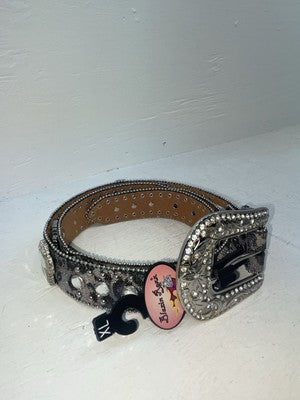New Black Genuine Leather Blazin Roxx Bling Cross XL Belt #N3516806 NN-121