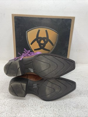 New Kids Purple With Fringe Ariat Cowboy Boots. 10012797 1.5 1 1/2 M. 23-107
