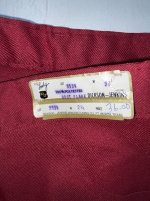 New Vintage Red Dickson Jenkins Polyester Pants #5534 XX-43