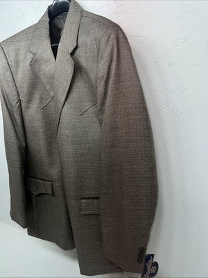 New Men’s Circle S Brown Suit Jacket 48R #25832 T-607