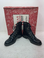 New Children’s Black Lace Up Texas Brand Cowboy Boots. C 350 1.5 1 1/2 D. 23-113