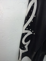 New 1849 Authentic Ranchwear Black White Leather Show Jacket 3XL QQ-13