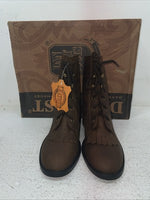 New Youth Brown Lace Up Dan Post Cowboy Boots. C 3121 3.5 3 1/2 D. 22-26