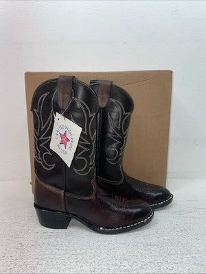 New Kids Brown Westex Cowboy Boots. C 2128 12 D. 23-4