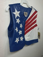 New Women’s 1849 Authentic Ranchwear Red White Blue Western Show Vest M WW-75