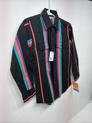 New Kids wrangler Multicolor Black Long Sleeve Button Up Size 10 LL-21