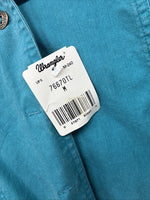 New Women’s Wrangler Blue Short Sleeve Button Up Medium MM-107