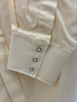 New Men’s White Horse Yellow Western Long Sleeve Pearl Snap Large AA-45