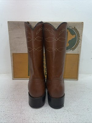 New Youth Brown Texas Brand Cowboy Boots. B 111 3.5 3 1/2 B. 24-140