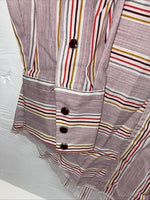 New Men’s Tem Tex Pink Stripe Long Sleeve Pearl Snap 15.5 X 33 Medium AA-91