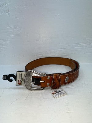 New Brown Genuine Leather Nocona Tooled 28” Belt #N1311777 JJ-26