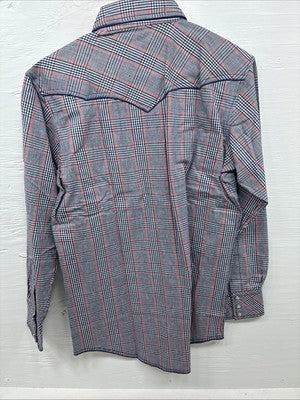 New Men’s Champion Western MultiColor Plaid Long Sleeve Pearl Snap Medium M-32