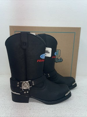 New Youth Black Smoky Mountain Cowboy Boots. 1077 Y 3.5 3 1/2. 22-31