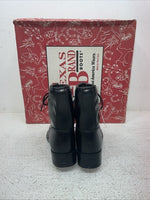 New Children’s Black Lace Up Texas Brand Cowboy Boots. C 350 1.5 1 1/2 D. 23-113