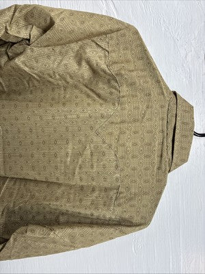 New Men’s Tem Tex Green Design Long Sleeve Pearl Snap 15 X 33 Medium Q-110