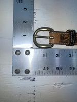 New Brown Genuine Leather Perkies Tooled 22” Belt #170 NN-91