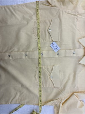 New Men’s White Horse Yellow Western Long Sleeve Pearl Snap Large AA-45