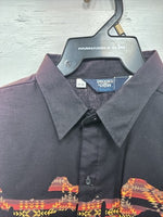 New Men’s Brooks & Dunn Black Western Design Long Sleeve Button Up 17 XL M-71