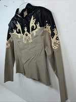 New Women’s 1849 Authentic Ranchwear Brown Western Show Shirt XXL #3941 UU-19