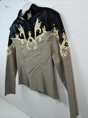 New Women’s 1849 Authentic Ranchwear Brown Western Show Shirt XXL #3941 UU-19