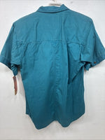 New Women’s Wrangler Blue Short Sleeve Button Up Medium MM-107