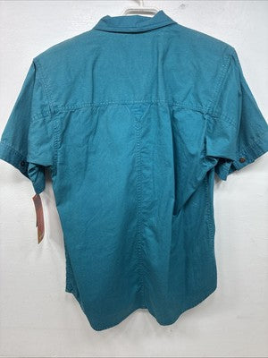New Women’s Wrangler Blue Short Sleeve Button Up Medium MM-107