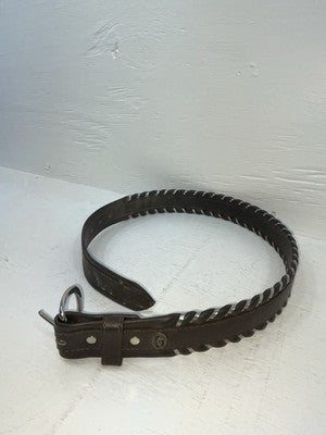 New Brown Genuine Leather Circle Y Weaved 30” Belt #8396 JJ-164
