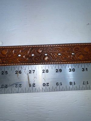 New Brown Genuine Leather Nocona Tooled 28” Belt #N1311777 JJ-26